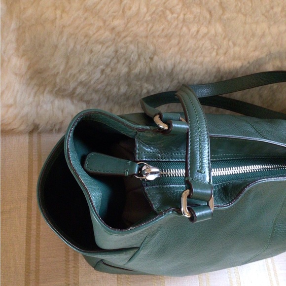 Ladies teal Coach leather handbag. - Picture 5 of 10
